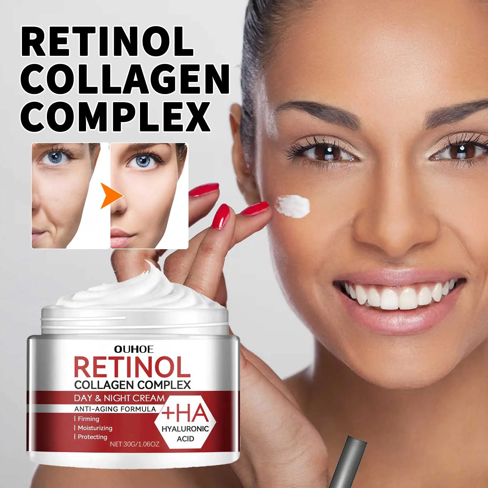 Retinol Hydrating Cream – Moisturizing, Firming, Pore Refining for OUHOE