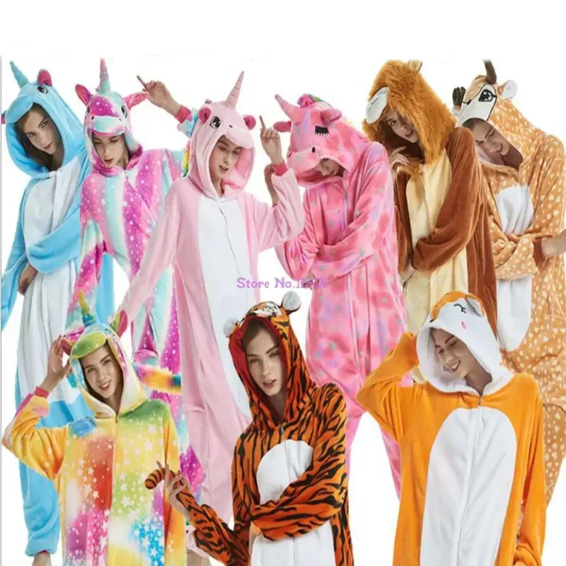 Pijamas de una pieza de jirafa Panda Kigurumi para adultos, Pijamas de Cosplay de animales, mono para niño y niña, ropa de dormir de unicornio