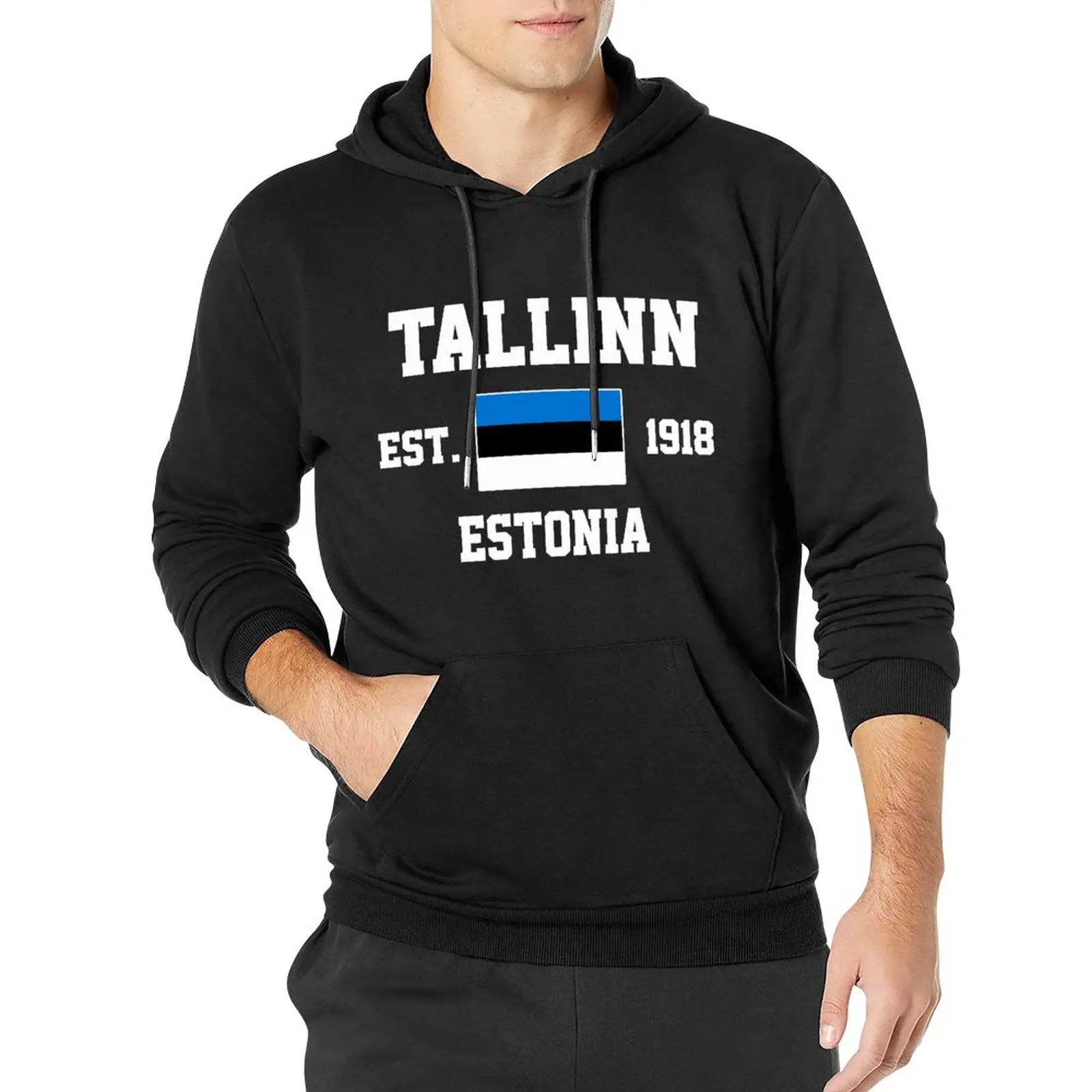 

Men Women Hoodies Estonia EST.1918 Tallinn Capital Hoodie Pullover Hooded Hip Hop Sweatshirt Cotton Unisex