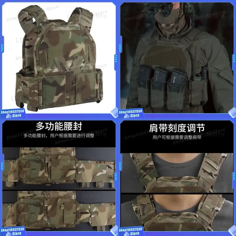 Upgraded Molle Tactical Vest for Survival Game Low Visibility KZ Combat Gear Outdoor Military Style Airsoft Paintball