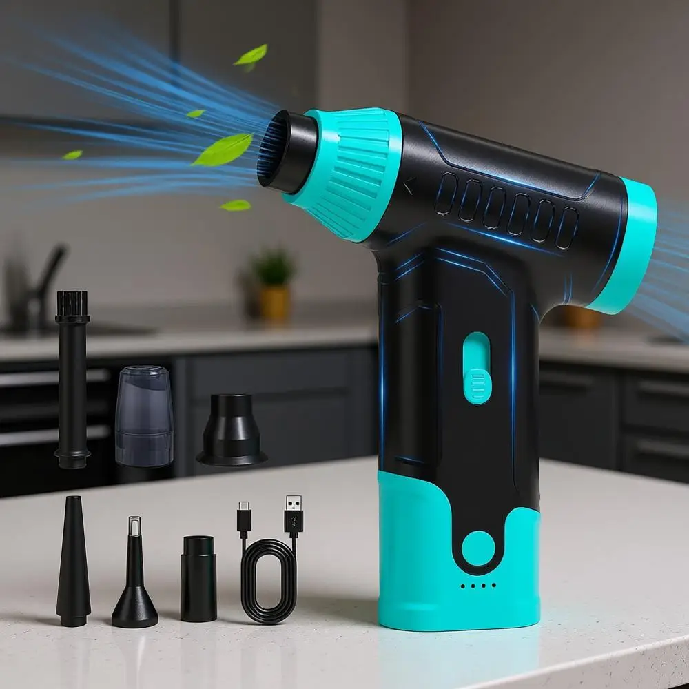 

Электрический компрессор для чистки, 150 000 об/мин, мини-воздуходувка-распылитель для автомобиля, ПК, клавиатуры, пылесоса