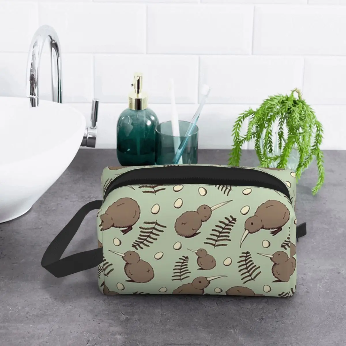 حقيبة مكياج من كيوي بيرد، منظم مستحضرات التجميل، مجموعة أدوات التخزين، حقيبة مستحضرات التجميل للنساء، مقلمة للسفر