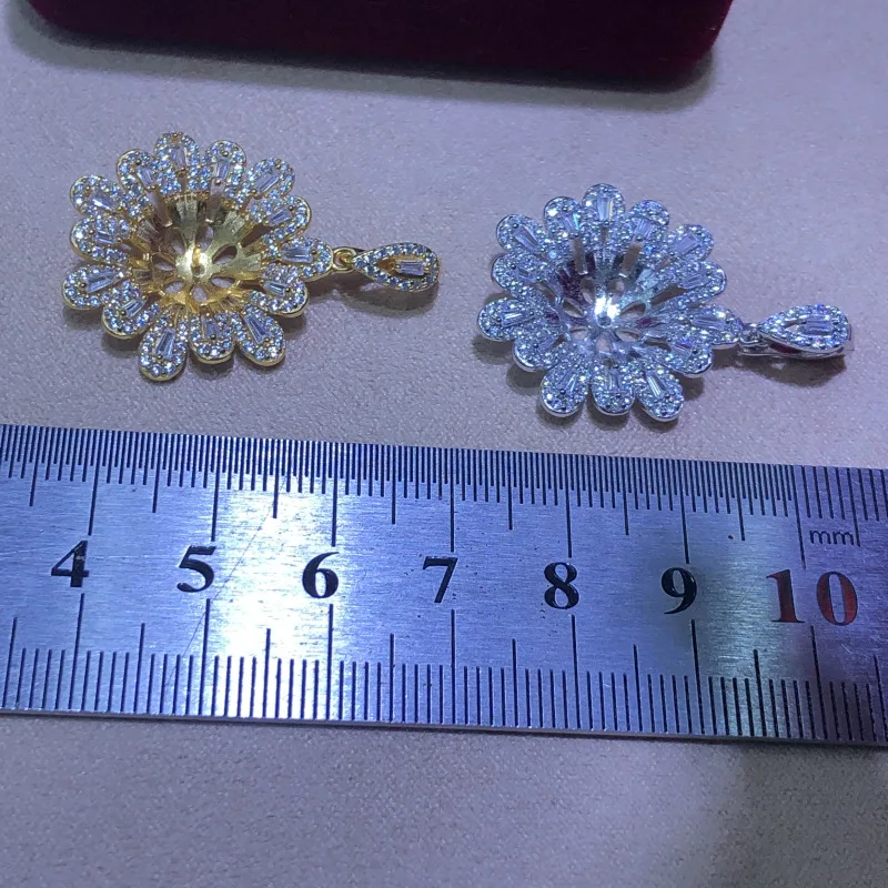S925 Sterling Silver Pendant Mount Base Mountings Findings Parts Fittings Accessories for 11-13mm Pearls