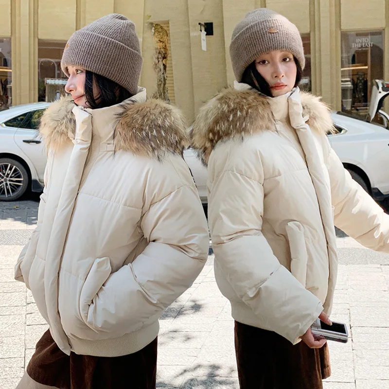 Parkas Women Short Coats Hooded Zipper Jackets Full Sleeve Thick Warm Outerwear Y2k Streetwear Jacket Coat Autumn Winter