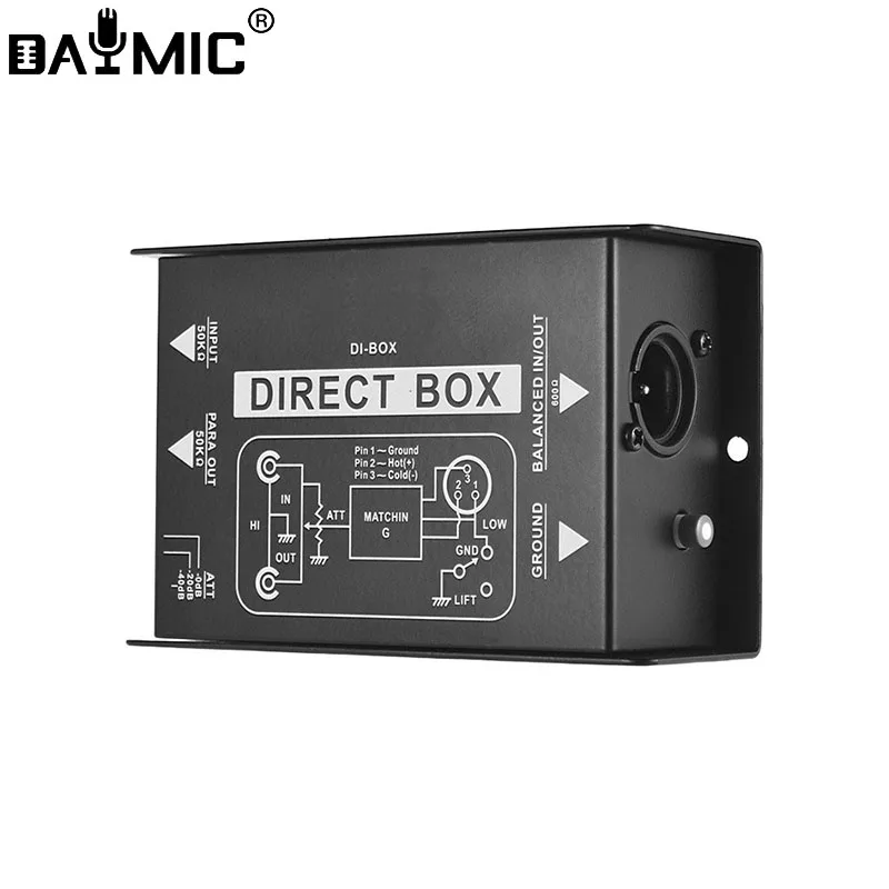 

Professional Passive Direct Box Single Channel Passive DI Box Direct Injection audio Box