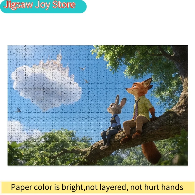 1000pcs Disney Zootopia Judy & Nick Wilde Poster Puzzle - & Brain, Movie, / Game for Birthday Gift, Room Decor