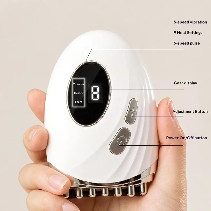 

Новая бытовая скребковая щетка-массажер для меридианов 2-в-1, мини-массажер для лица с подогревом, питание от USB