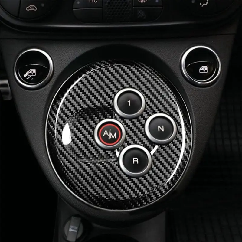 A13F-Hard Carbon Fiber Sticker Automatic Car Gear Shift Frame Trim For Abarth 595 695 2012-2023