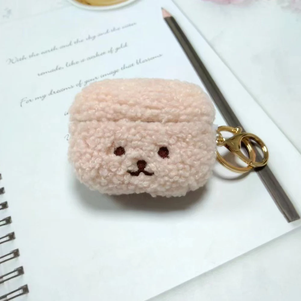 Lovely Plush Teddy Dog Case for Apple Airpods 1 2 3 Pro 2 USB C Pro2 Cover Earphone Protective Cases Fashion Headphones Fur Case