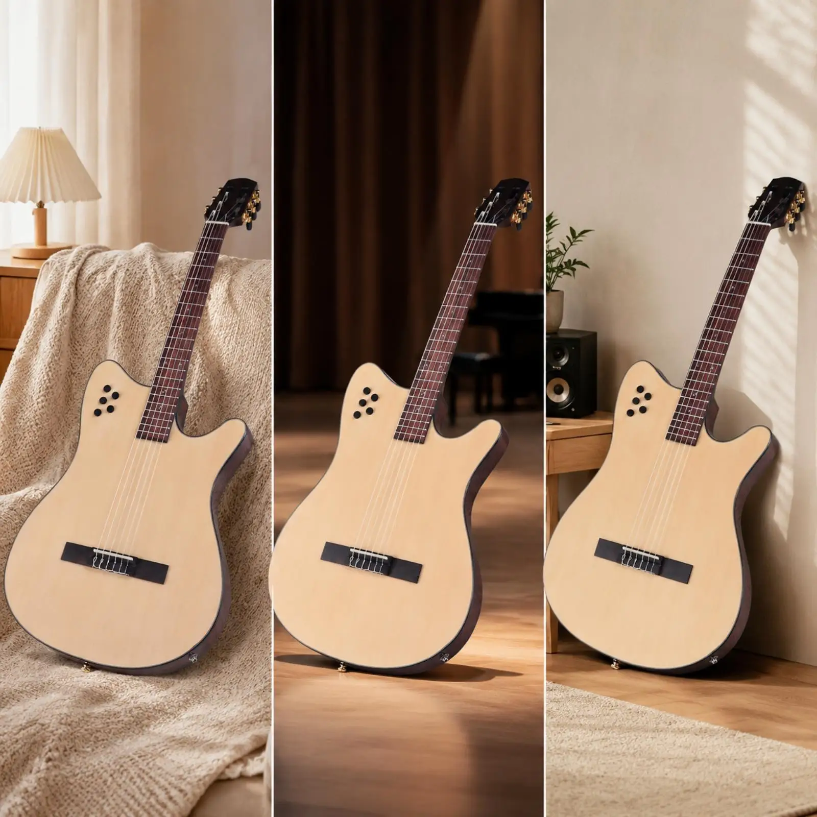 40-Inch Classical Guitar Well Made Acoustic-Electric Classical Guitar Spruce Top for Audio Capture Artists, Music Lessons,
