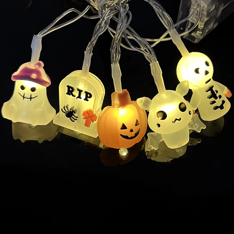 

1.5M Halloween Pumpkin Ghost LED String Light Battery Operated DIY Hanging Atmosphere Lamp Outdoor Indoor Home Party Supplies