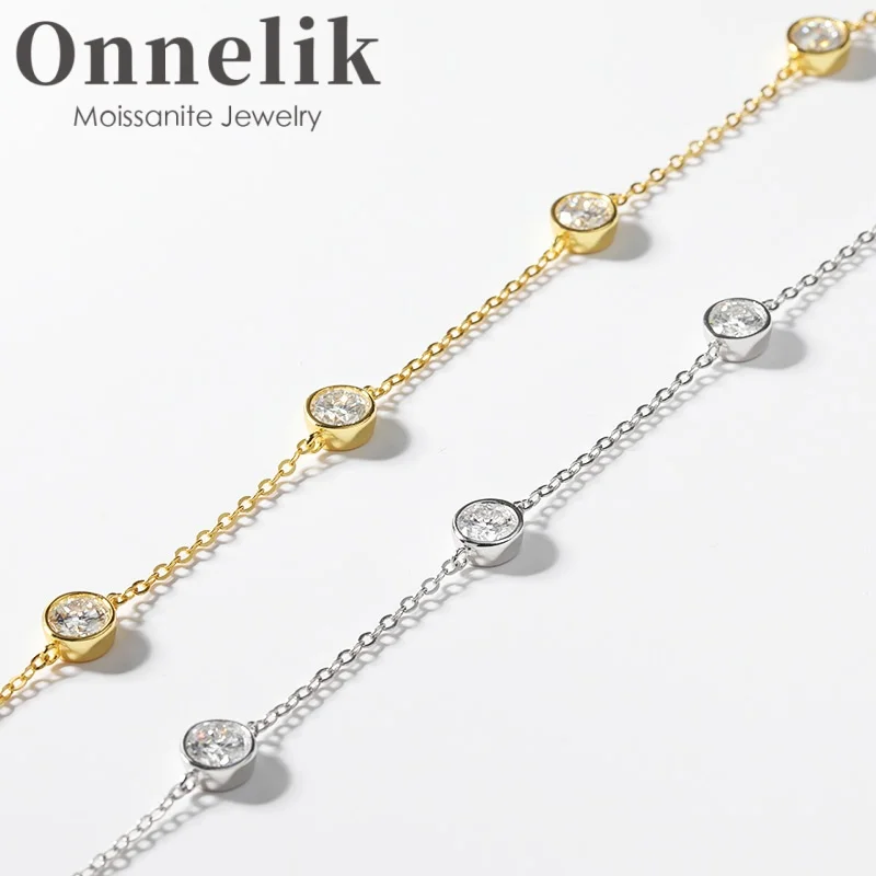 

5mm Moissanite Necklace for Women 925 Sterling Silver Clavicle Chain Wedding Party Jewelry with Certificate ﻿