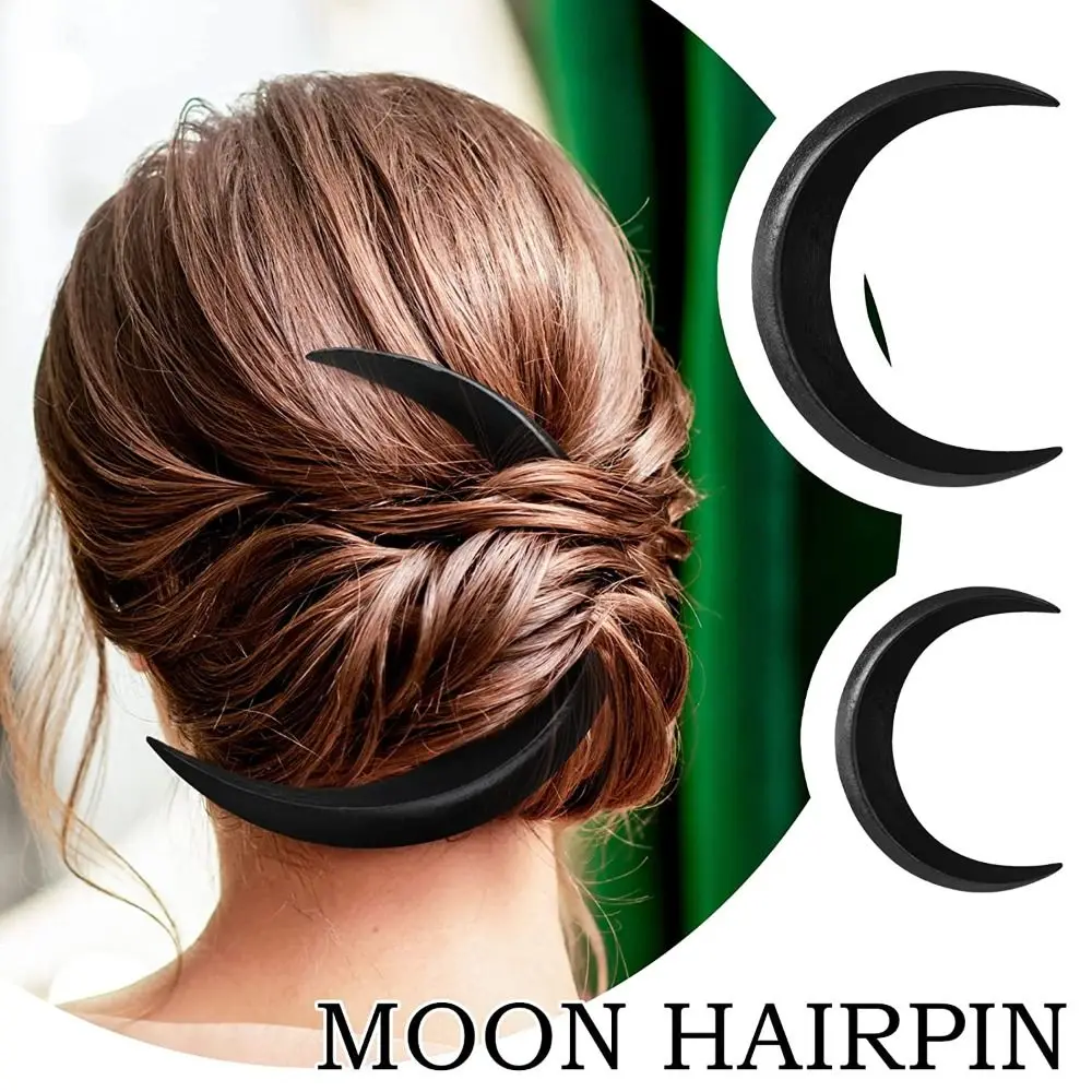 Women Girls Hair Accessories Retro Style Headdress Hair Fork Hair Comb Moon Shape Hairpin