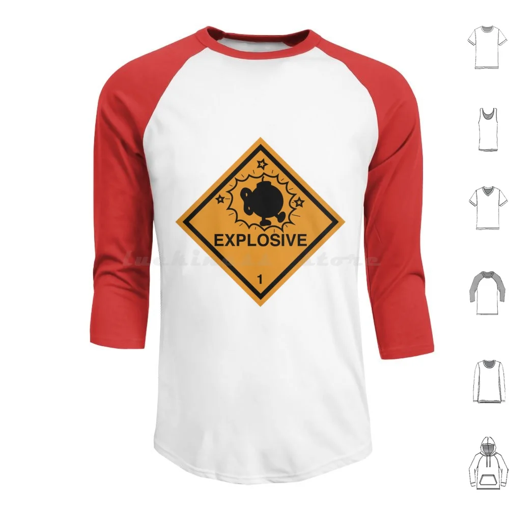 Bobomb Explosive Shipping Placard Hoodie cotton Long Sleeve Super Bros Bobomb Bob Bomb Wii Nes Snes Videogame