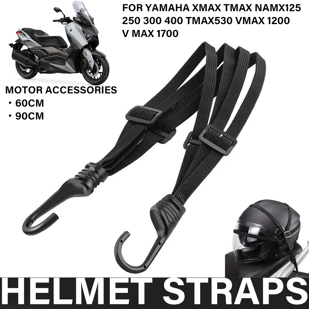 for YAMAHA XMAX TMAX namx125  250 300 400 TMAX530 Vmax 1200 Motorcycle Helmet Straps Hooks Luggage Retractable Elastic Rope