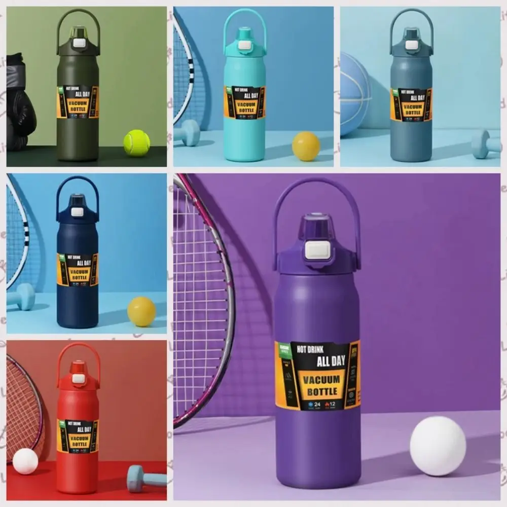 

304 Stainless Steel Sport Thermos Bottle with Straw Large Capacity Sports Water Bottle Unbreakable 800/1000/1500ML
