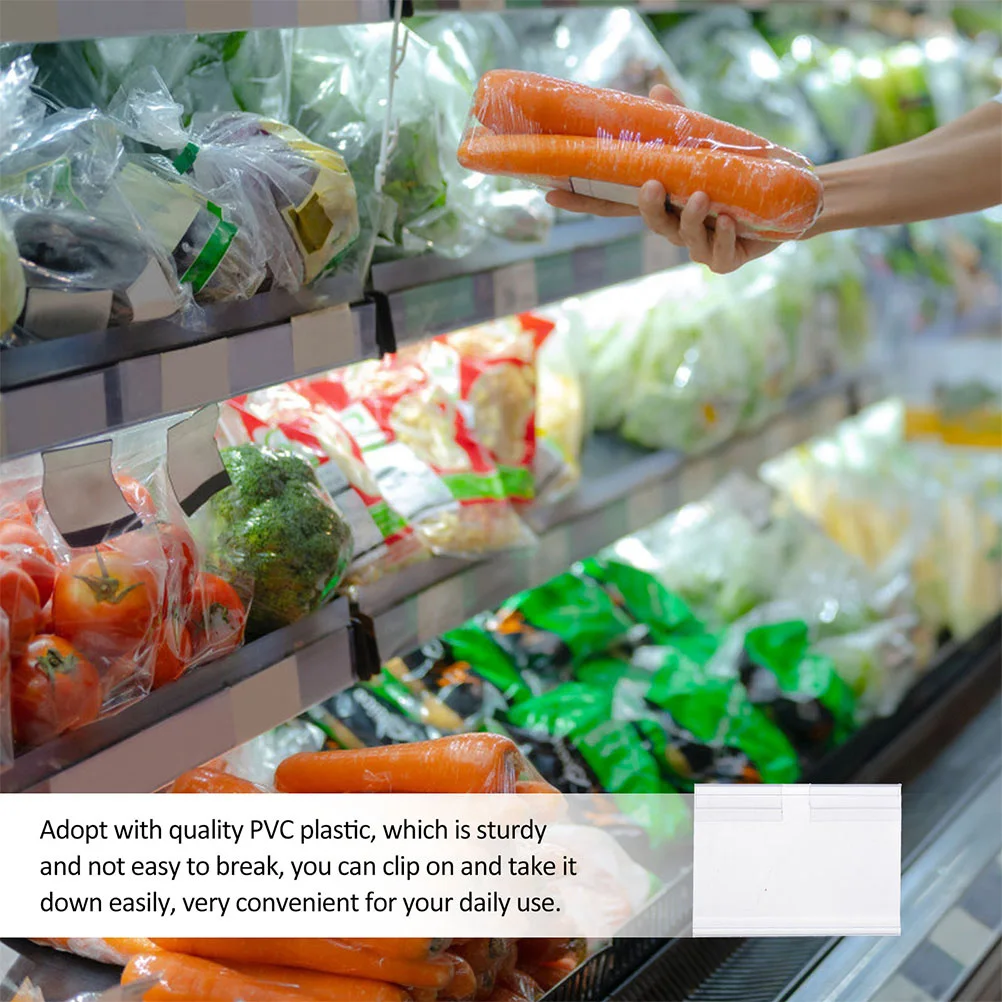 

80pcs PVC Price Tag Holders Sturdy Label Clips Supermarket Retail Display Sign Holder Stand Shelf Merchandise Reusable