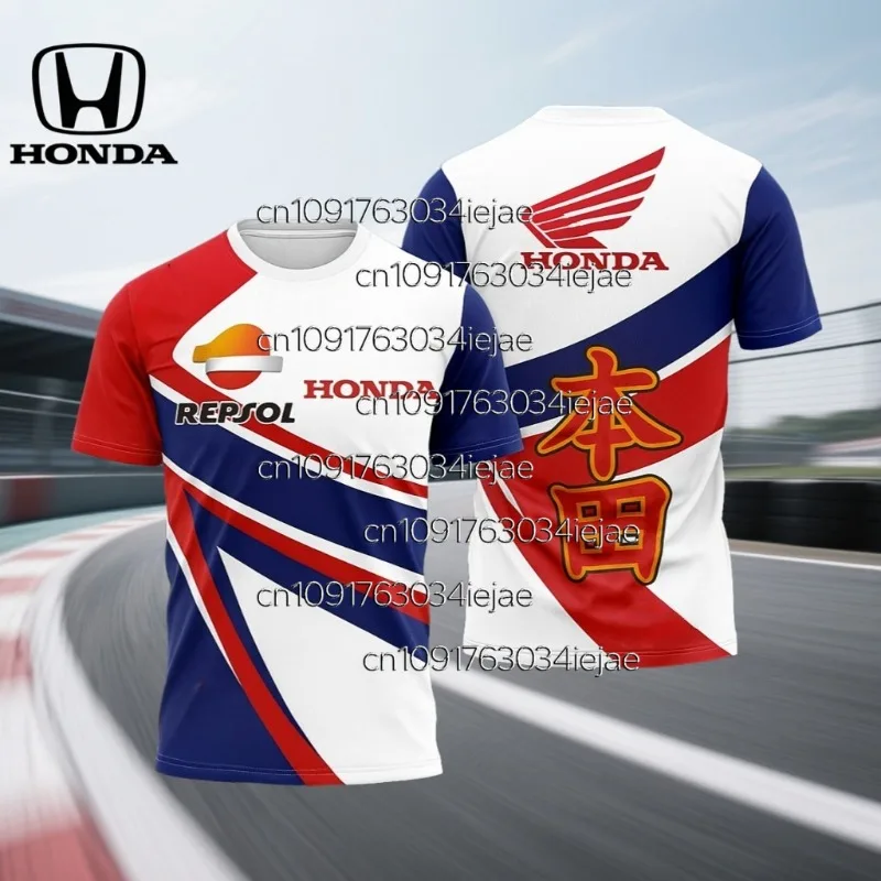 

Quick Dry and Breathable Honda Racing T-shirt for Men Summer Motorcycle Biker Sportswear Short Sleeve Lightweight for Outdoor