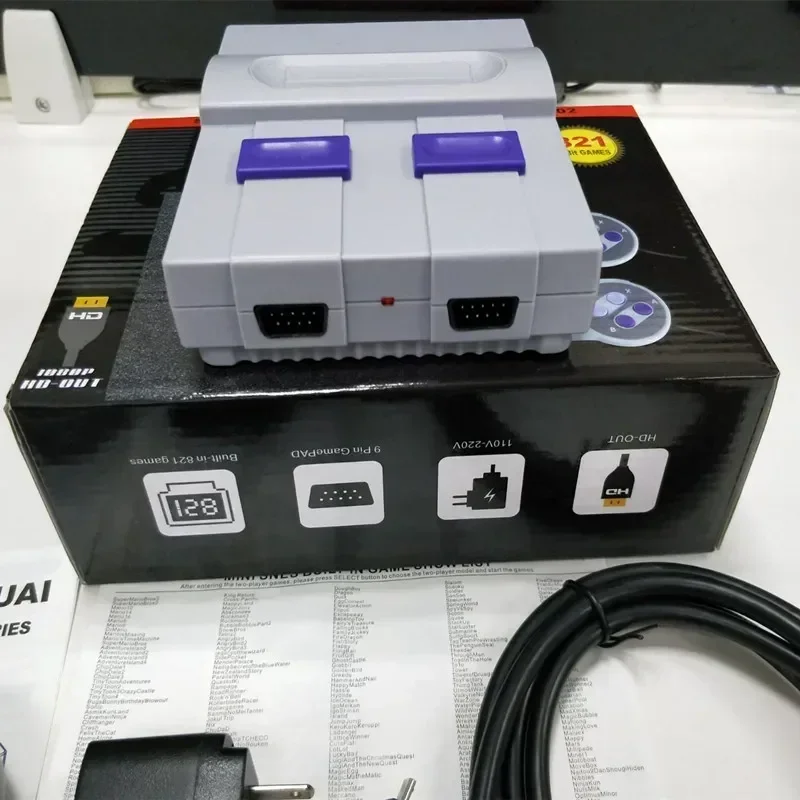 ในตัว 821 เกม HD SUPER MINI SNES คอนโซลเกม 8 บิตรองรับ HDMI TV วิดีโอ Retro ครอบครัวคลาสสิก Dual Gamepad ตัวควบคุม