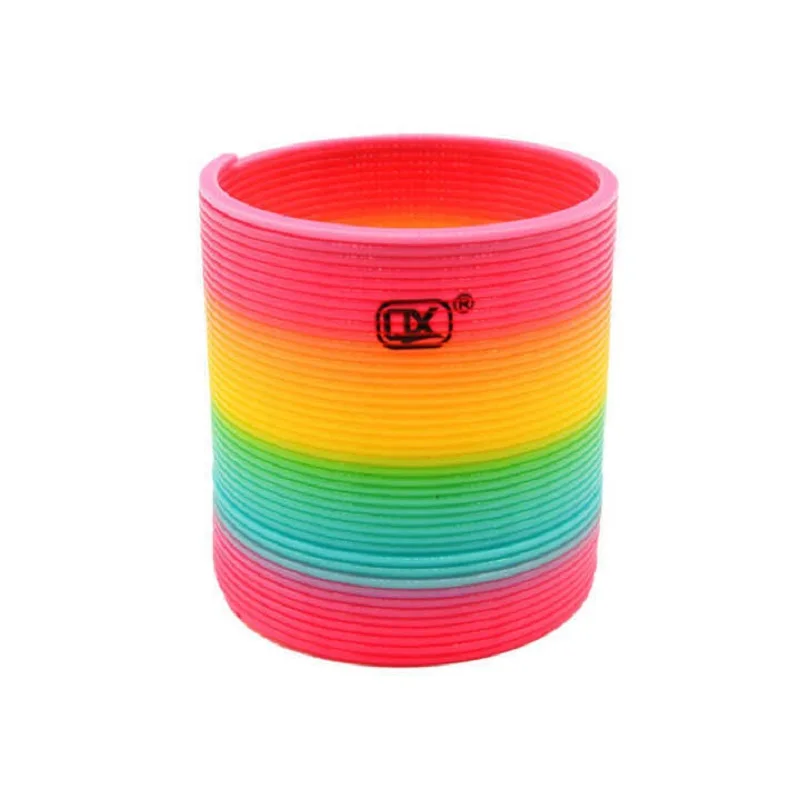 Children Educational Bounce Toys Rainbow Spring ​Coil Colorful Circle Telescopic ​elastic Magic Ring Kids Funny Fashion Gift