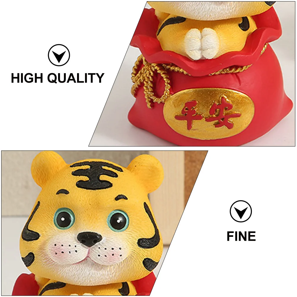 

1Pcs Resin Tiger Waving Lucky Money Bag Ornament Desktop Car Indoor Outdoor Decoration Creative Craft Resin Tiger Shape Decor