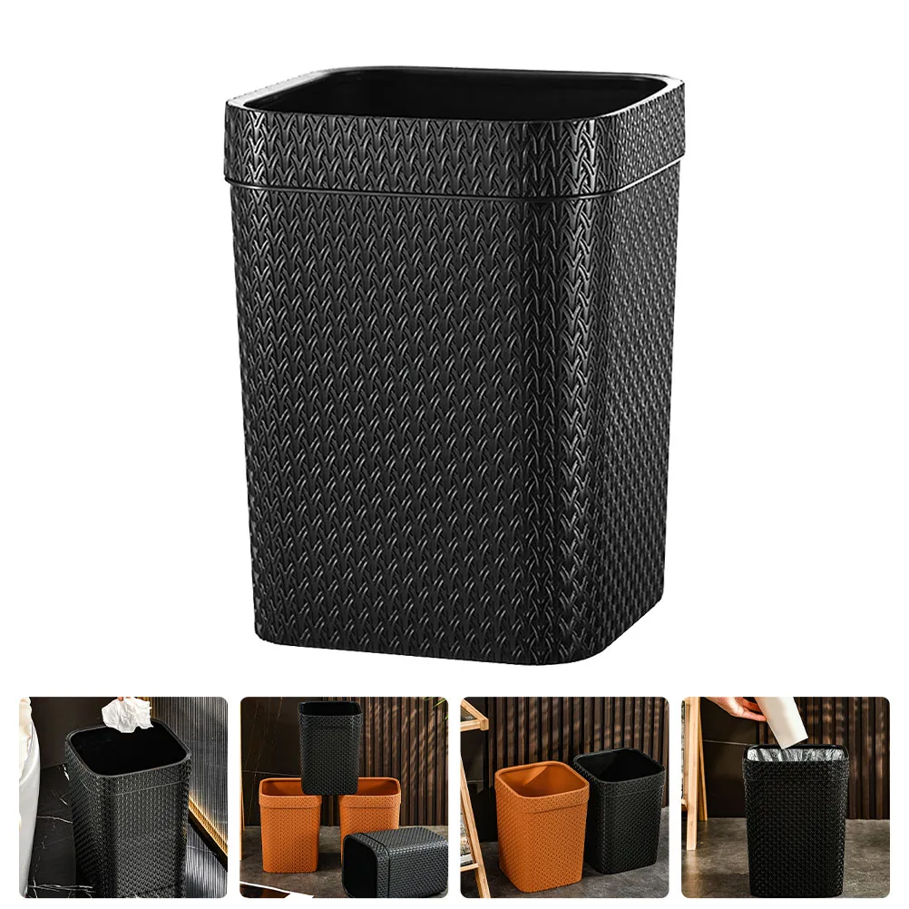 

Rattan Garbage Bin Waste Container Household Trash Can for Bathroom Office Wicker Basket