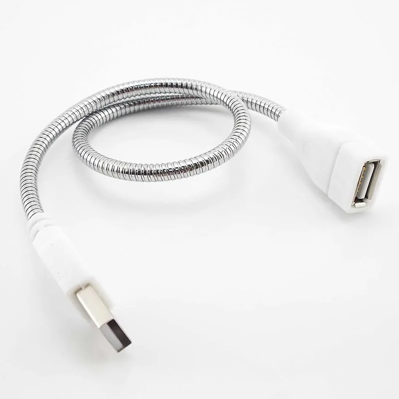 USB Extension Cable LED Light Fan Power Supply Adapter Male to Female Cable Flexible Metal Hose Cord A5