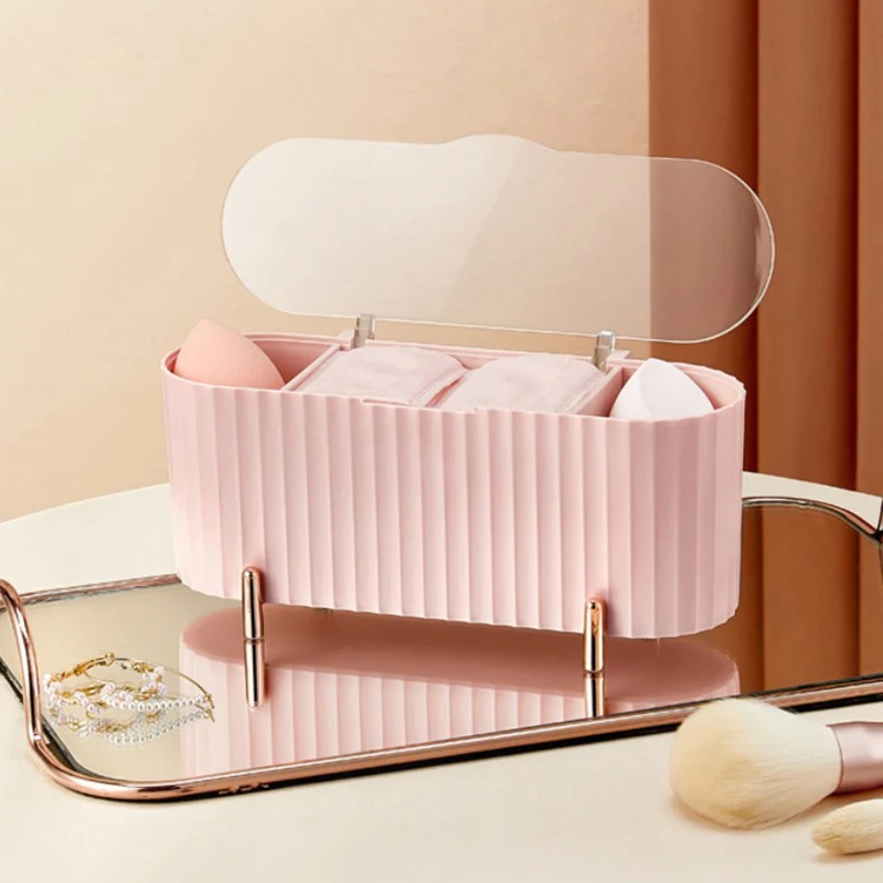 

Cotton Swab Organizer Holder Cotton Pad Storage Box Transparent Remover Paper Makeup Box With Lid Dustproof Desktop Makeup