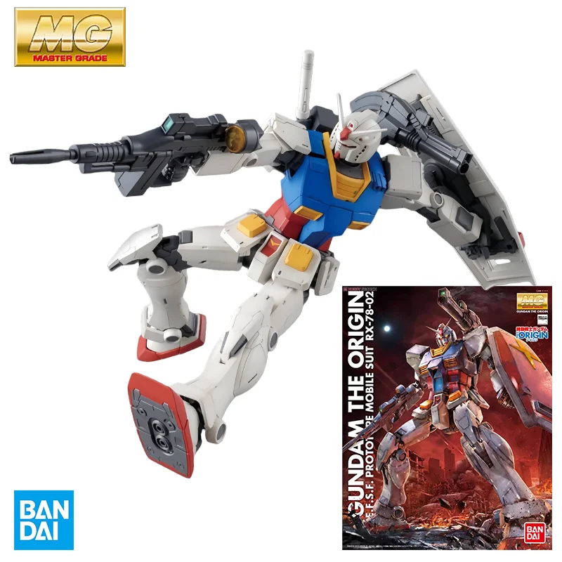 

BANDAI Genuine MG 1/100 E.F.S.F. PROTOTYPE MOBILE SUIT RX-78-02 Anime Action Figure Assembly Model Collectible Model Ornaments