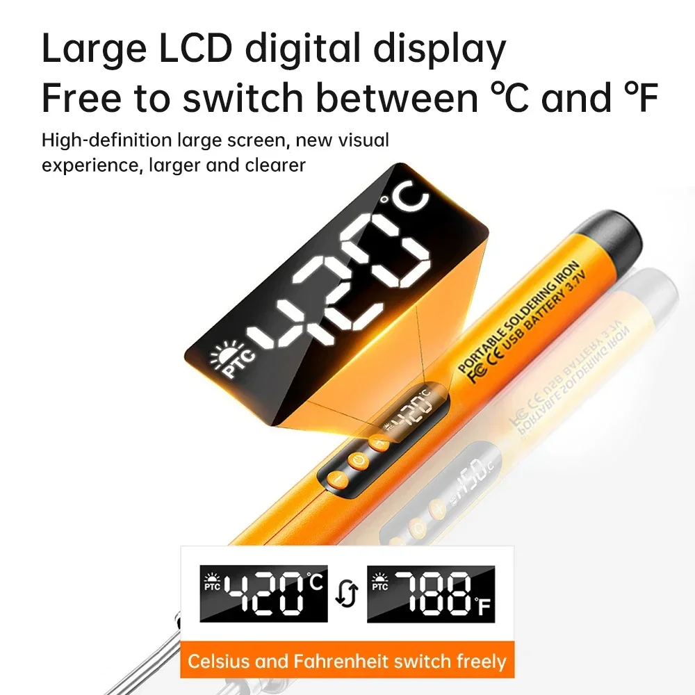 USB Wireless Electric Soldering Iron Kit C200S Replaceable Solder Iron Tips Type-C 5V 8W Fast Charging Soldering iron Tools