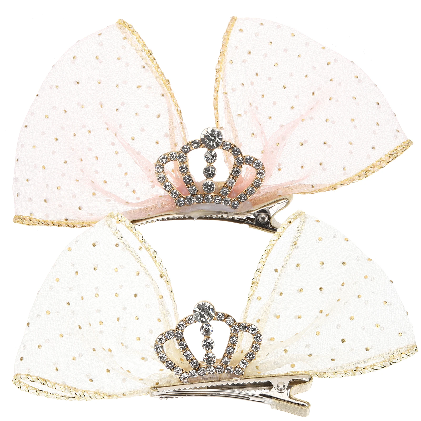 

2pcs Clips Pink Beige Girls Accessories Bows Kids Clips Princess Hair Women Hair Accessories Bows Women Hairpins