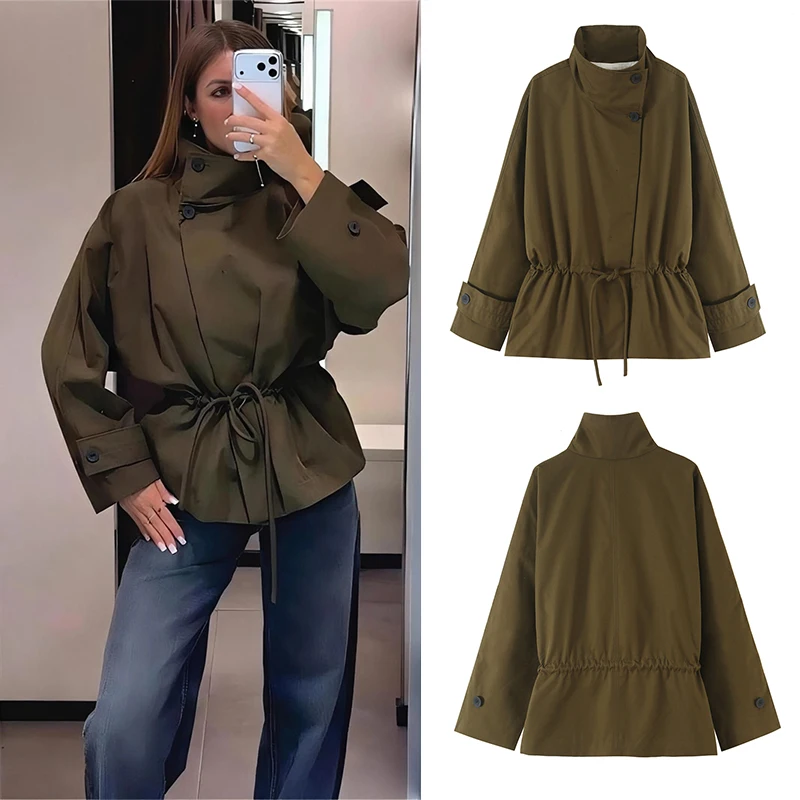 Guobioziy Women's Casual Loose Parker Jacket 2026 Spring and Autumn French Fashion Trend Daily British Classic Street Style