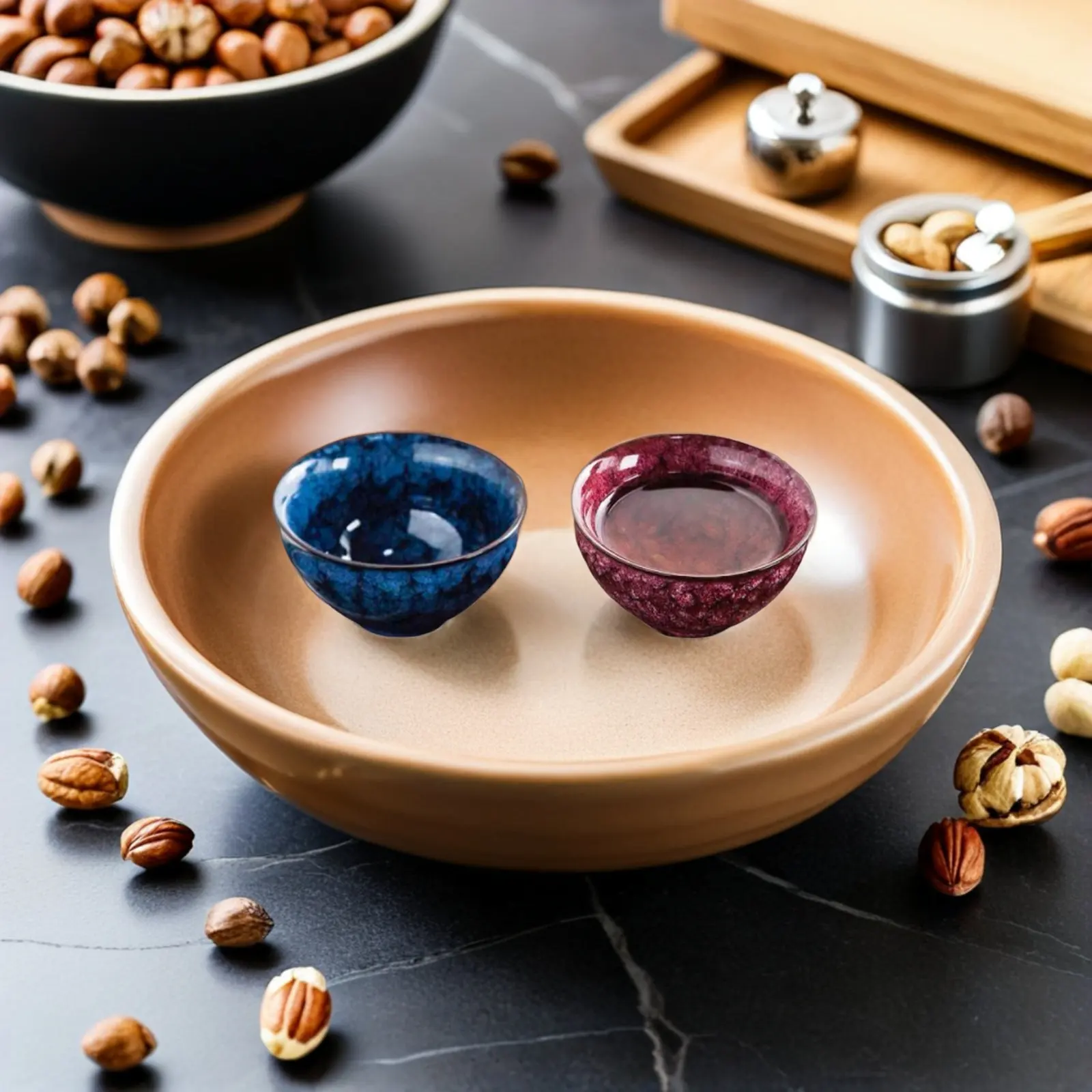 4Pcs Ceramic Chinese Kung Fu Tea Cups Traditional Teaware Set Meditation Ritual Tea Gift Box Wedding Favor Sake Ceramic Cups