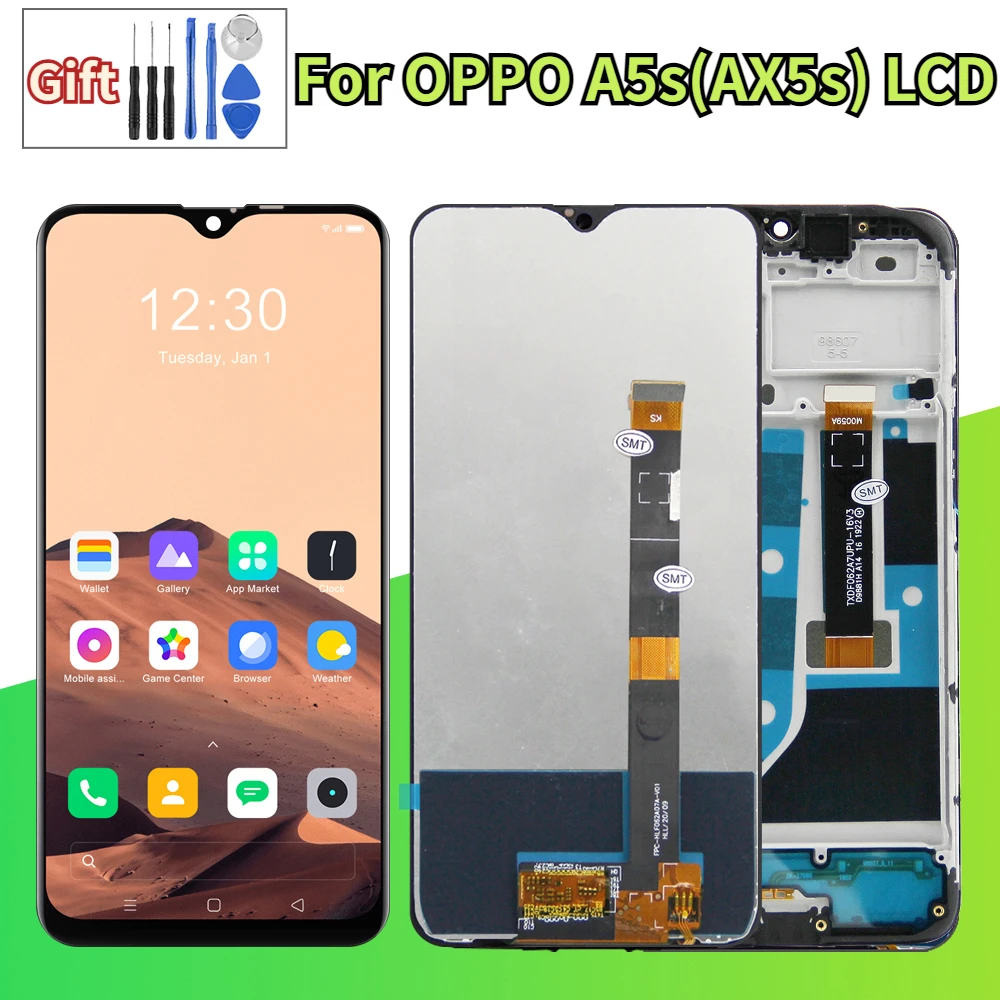 

6,2 "Новый оригинальный для Oppo A5s AX5s ЖК-дисплей с рамкой, фотоэлемент для OppoA5s cph1900, CPH1920 экран