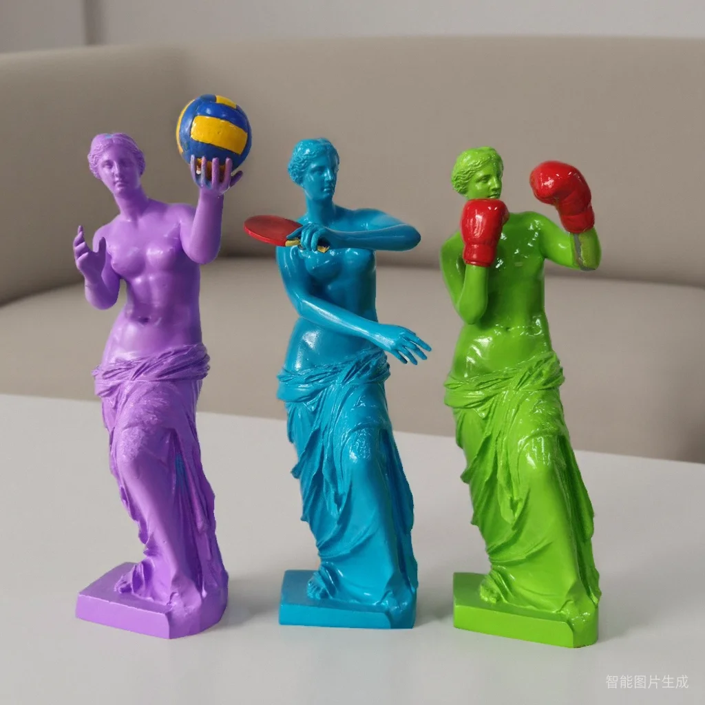 Creative Exercise Venus Sculpture Living Room Table Resin Crafts Ancient Greek Mythology Love God and Beauty God Figures Statue