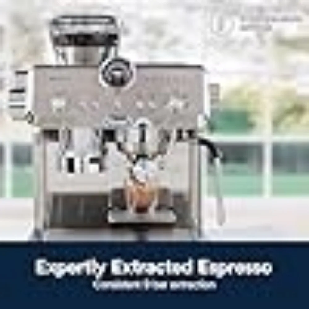 Espresso Machine with Cold Brew, Commercial-style Steam Wand for Latte, Cappuccino, Built-in Grinder, Coffee Machine