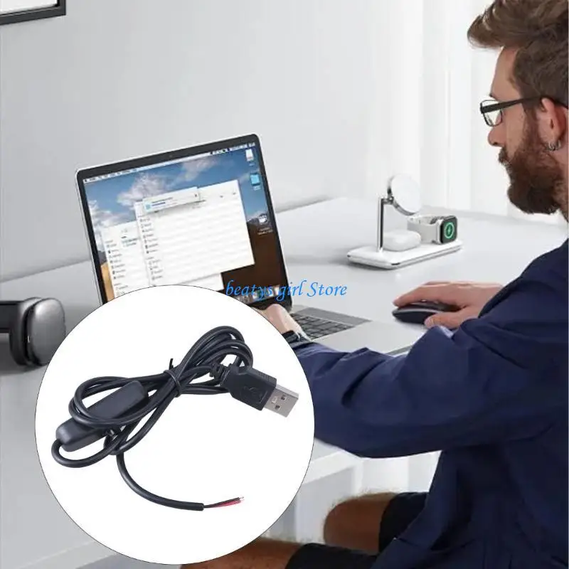 

C7AB USB Charging Cable with Switcher DC5V USB to 2Pin Power Cord