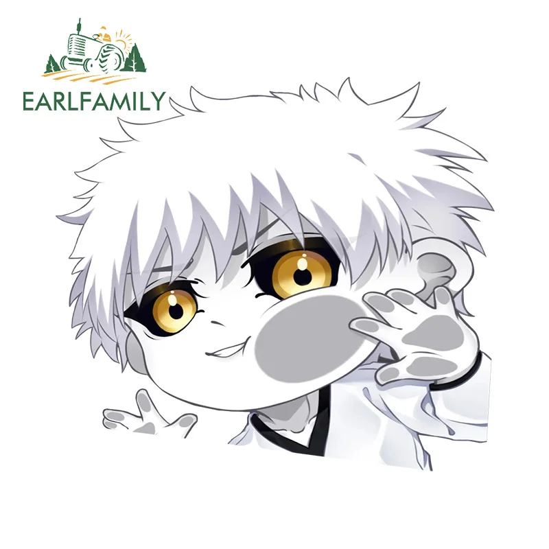 EARLFAMILY Kurosaki Ichigo Substitute Soul Car Stickers Bleach Chibi Peeker Funny Glazing Windows Decals Car Accessories