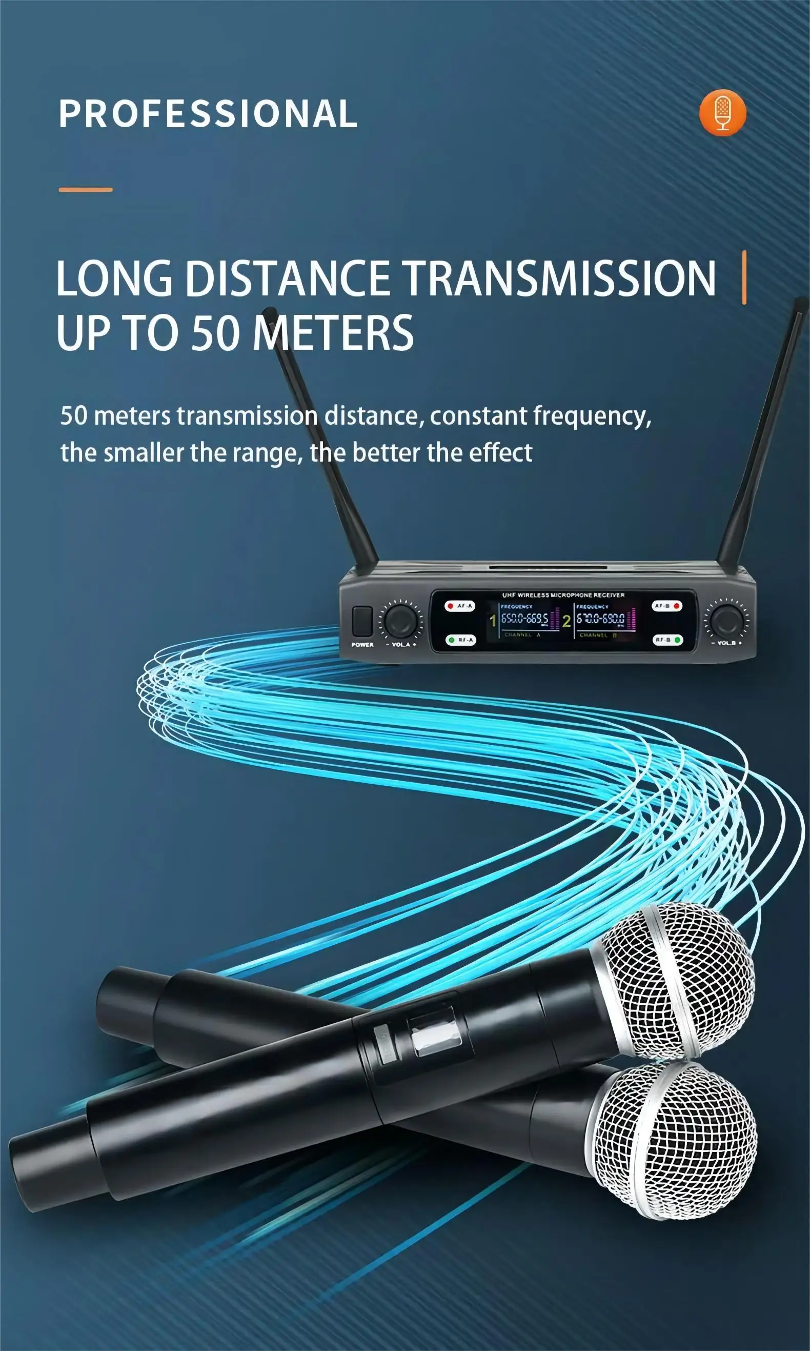 Microfone sem fio handheld duplo canais freqüência uhf fixo dinâmico microfone para karaoke festa de casamento banda mostrar igreja venda quente