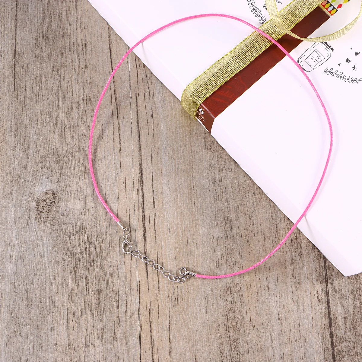 

100 Pieces Waxed Cotton Cord Mixed Color Braided Imitation Necklace Chain Adjustable Length Lobster Clasp DIY Jewelry