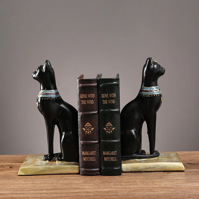 

Набор подставок для книг из смолы в виде египетских кошек, винтажный, элегантный, черный, для прихожей, кабинета, офиса, дома, для любителей книг, подарок на Хэллоуин