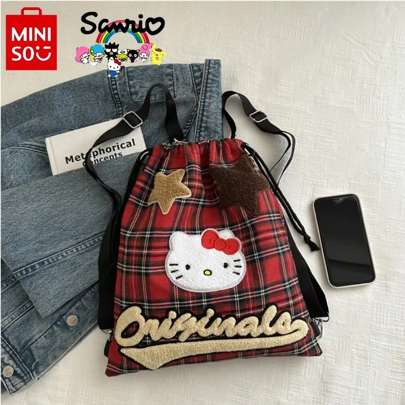 

HelloKitty's New Women's Backpack Is Fashionable and High-quality It Is A Cartoon Versatile Large Capacity Drawstring Backpack