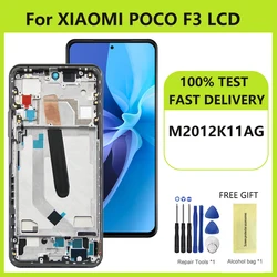 Super AMOLED Screen for Xiaomi Poco F3 M2012K11AG LCD Display Touch Screen Panel Digitizer with Frame for Poco F3 Replacement