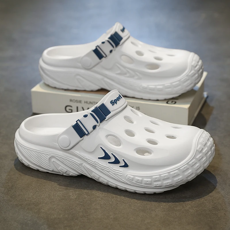 

Мужские сандалии, летние повседневные сабо для мужчин, дышащая быстросохнущая пляжная обувь, удобные легкие уличные прогулочные сандалии 2025