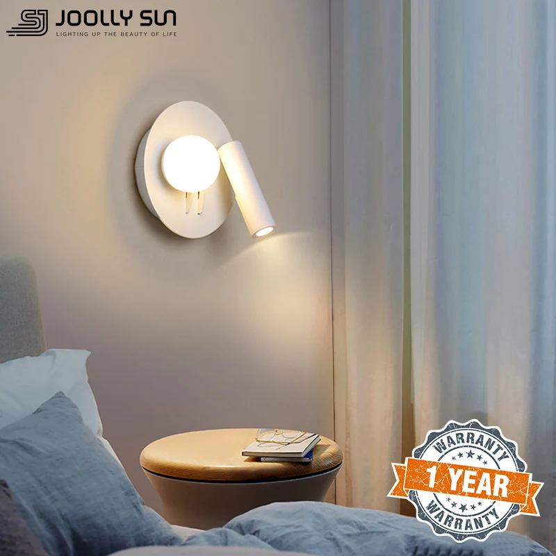 

Joollysun Wall Lights LED Reading Lamp with Switch Indoor Bedroom Bedside Living Room Modern Lighting Home Decor Night Light