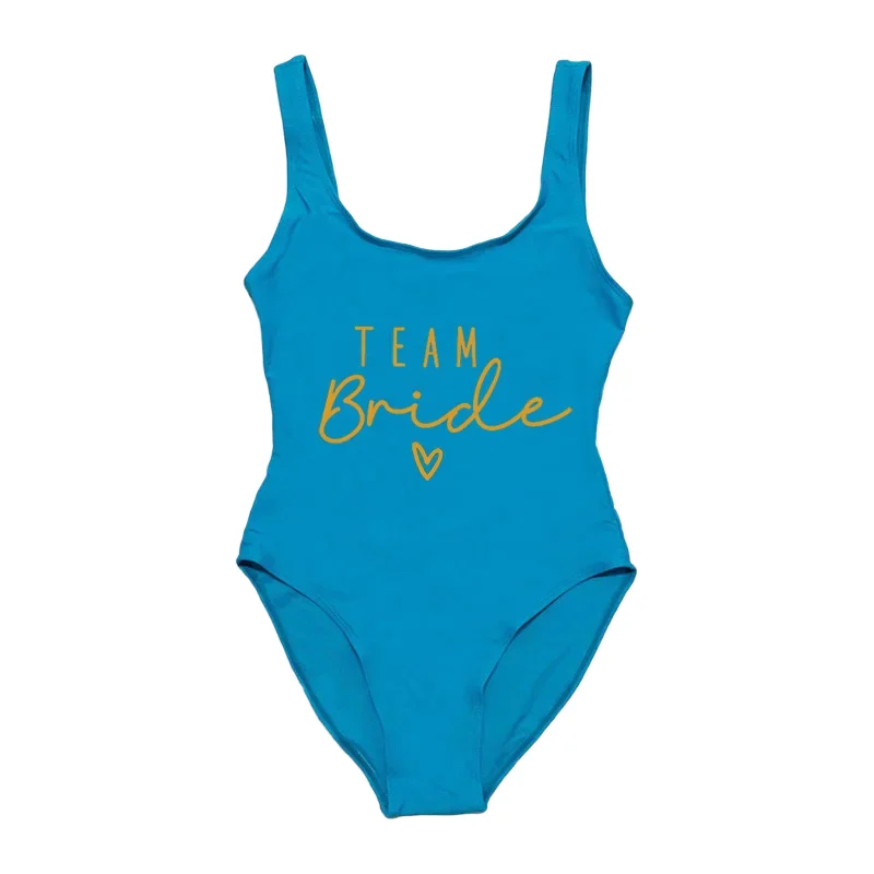 Team Bride-bañador de una pieza para mujer, traje de baño S-3XL para despedida de soltera, ropa de playa Sexy para verano