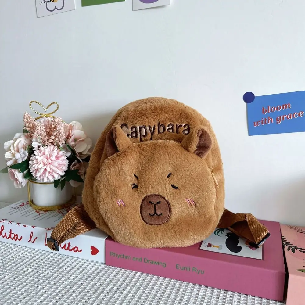 New Capybara Backpack Cartoon Large Capacity Schoolbag Flower School Backpack