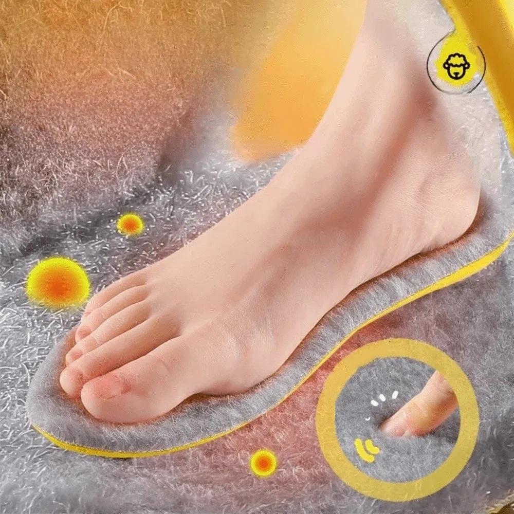 Soft Thicken Cashmere Snow Boots Insoles Self Heated Ultra Soft Thermal Shoe Pads Warm Sweat Absorbing Sports Inserts Men