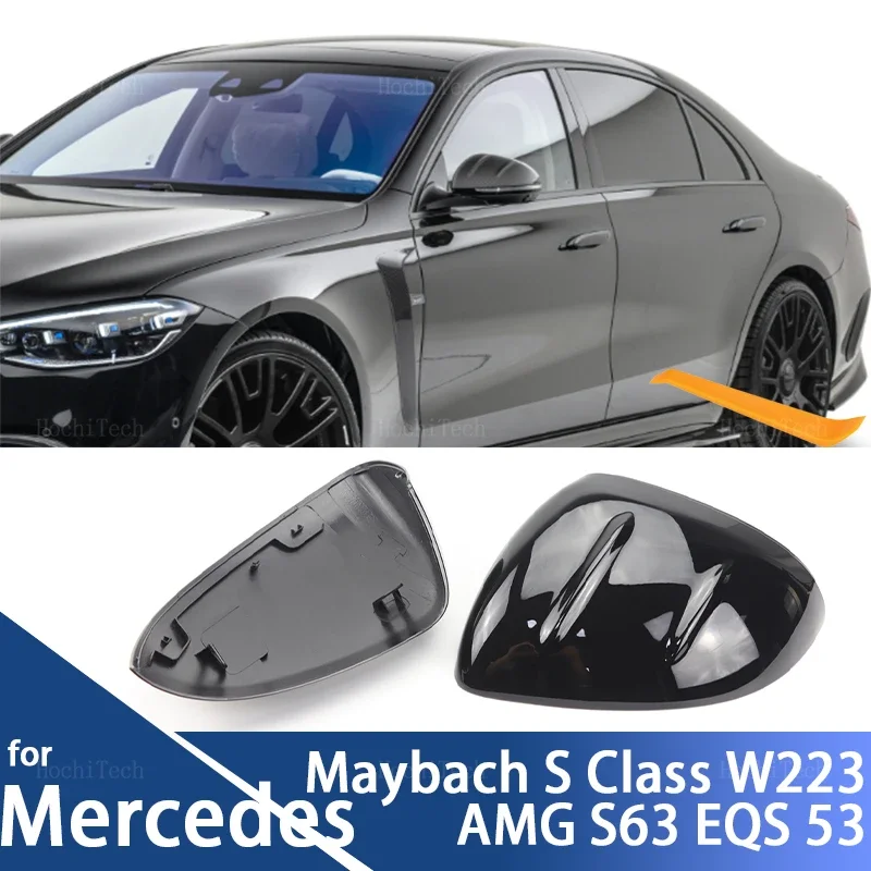 Carbon Fiber Pattern Black Rearview mirror cover Replacement for Mercedes-Benz Maybach AMG S-Class S Class W223 S63 EQS V297