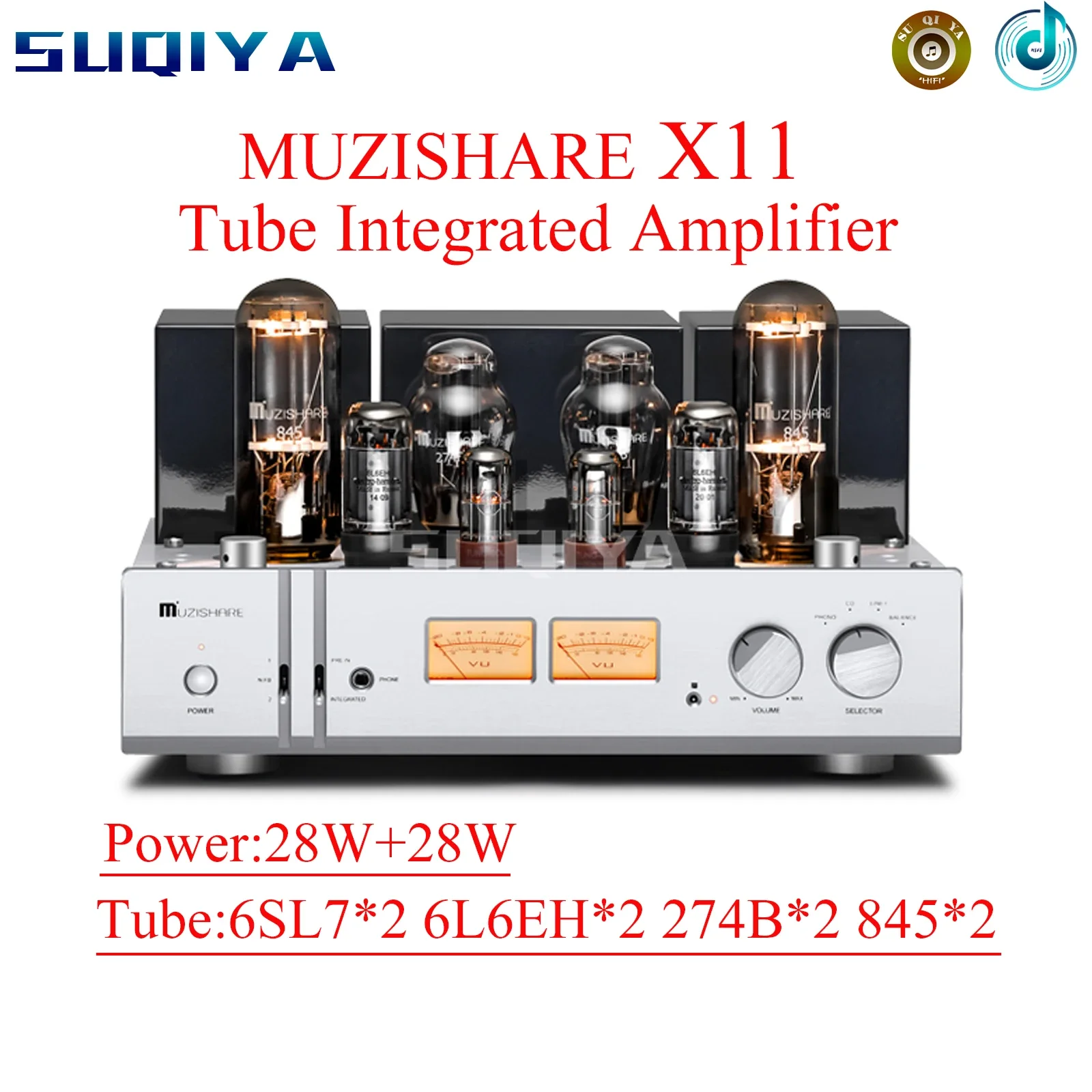 Amplificatore per tubo terminale SUQIYA-HI MUZISHARE X11 6 l6 Push 845 classe A amplificatore di potenza per tubo A vuoto amplificatore HIFI